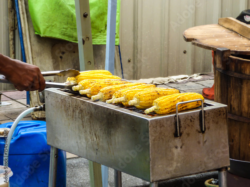 Photography Roasted corn at Bangsar market in Kuala Lumpur, Malaysia