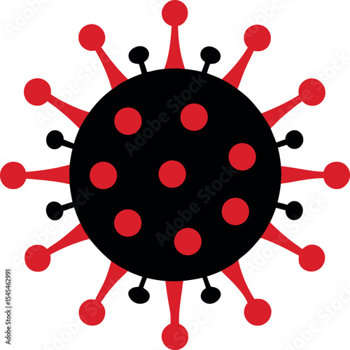 Virus Icon Red Alert Vector
