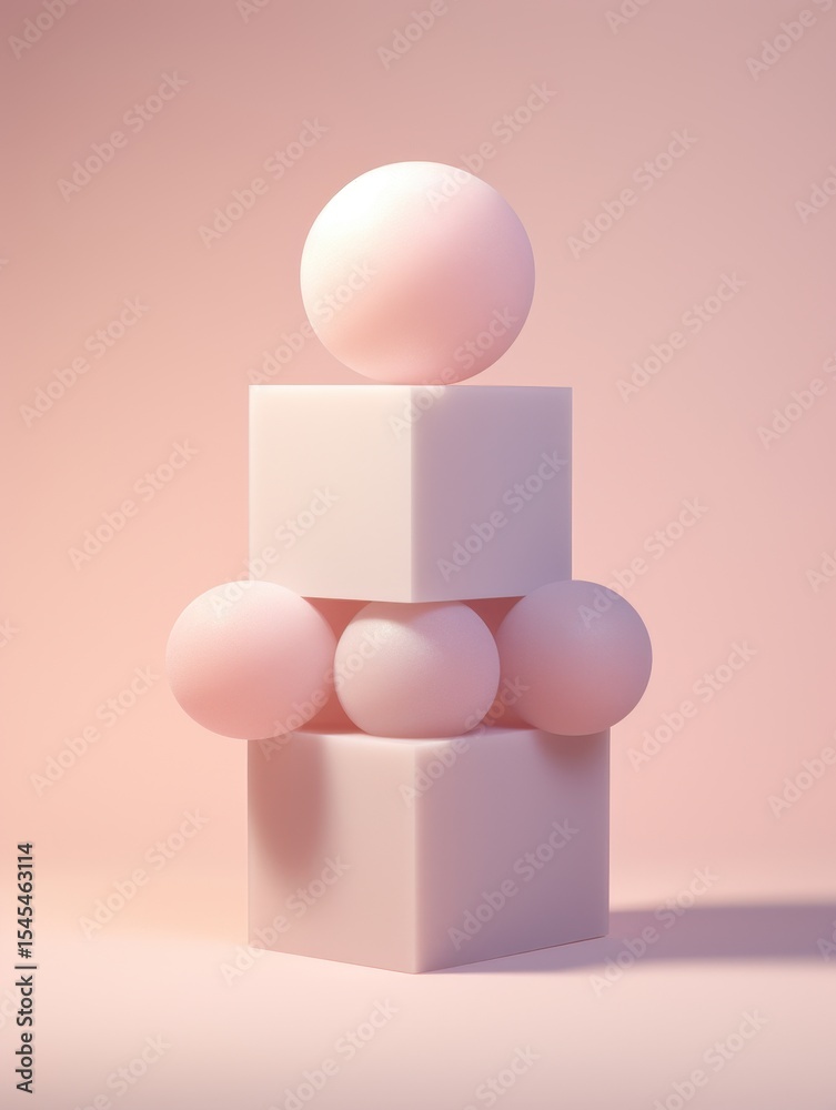 Obraz premium Pink blocks stacked