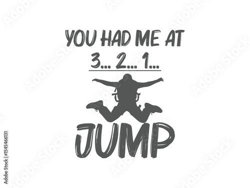Love at first jump graphic tee with funny and bold shirt for skydivers