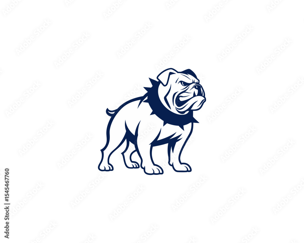Obraz premium Aggressive Bulldog Mascot Logo Fierce Guard Dog Vector Illustration for Sports Teams, Tattoo Art, and Branding Design