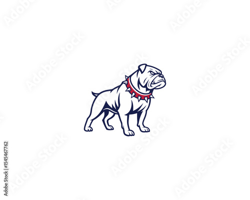 Aggressive Bulldog Mascot Logo  Fierce Guard Dog Vector Illustration for Sports Teams, Tattoo Art, and Branding Design