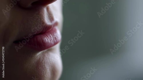 Slow motion closeup of lips speaking with natural movements and expressions