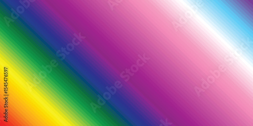 Pride Month banner with progress pride flag color crisscross stripe background for LGBTQIA. Vector template background