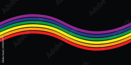 Rainbow colored LGBT pride flag. Symbol of minorities and tolerance. LGBTQ, LGBT community concept. colorful waves background