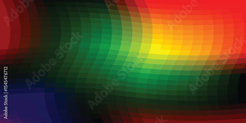 Vibrant Rainbow Pixelated Squares Abstract Background Pride Month LGBTQIA Art work