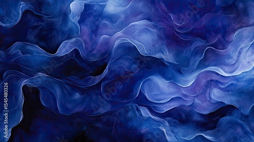 Abstract fluid swirls of deep blue and light purple