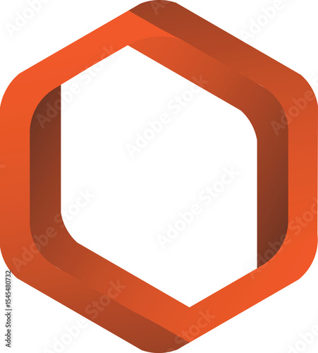 Abstract orange hexagon frame border design