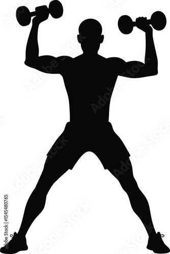 black silhouette of a man exercising