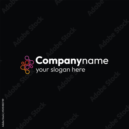 Modern Abstract Technology Secondary Logo Vector: Dynamic Gradient Design for Innovative Tech Companies and Digital Businesses