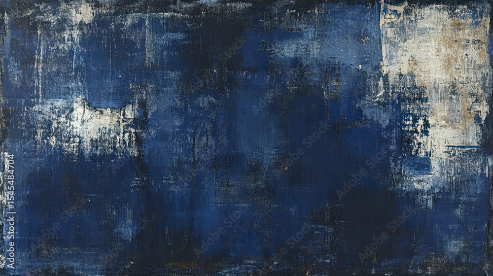 Obraz premium Abstract painted canvas in deep blues and grays