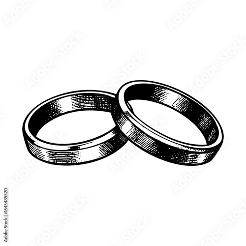 couple ring sketch engraving black and white outline. Scratch board imitation.