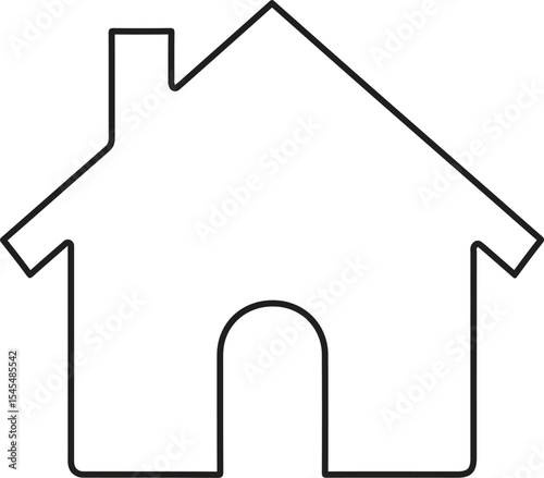 Minimal Home outline Icon Silhouette – Black Vector House Design on White Background for Apps and Web
