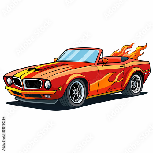 red sports car isolated