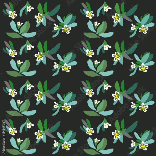 Vector pattern of green leaves of a herbaceous plant of the Polygonum. Summer mood of nature. The earth is braided with leaves. For eco design of textiles, packaging, backgrounds.