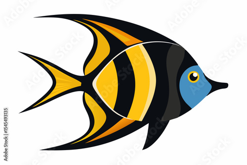 Colorful tropical fish vector illustration for vibrant underwater ocean life