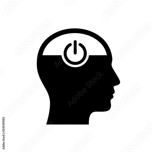 Digital detox symbol with head silhouette