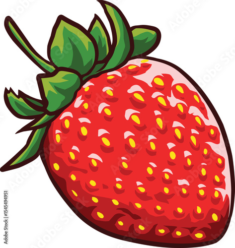 Red whole strawberry vector illustration