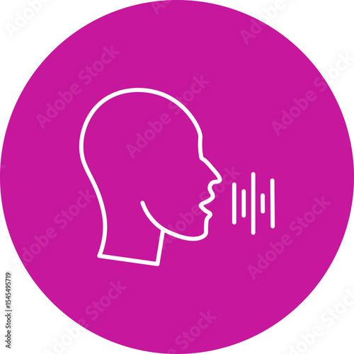 Speech Vector Line Pink Circle Icon Design