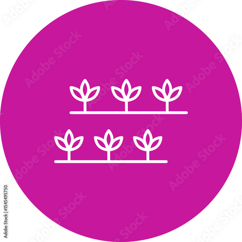 Agriculture Vector Line Pink Circle Icon Design