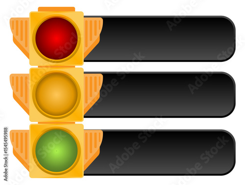Traffic lights vector illustration with banners concept template stoplight