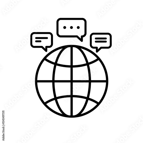 Globe icon with speech bubbles