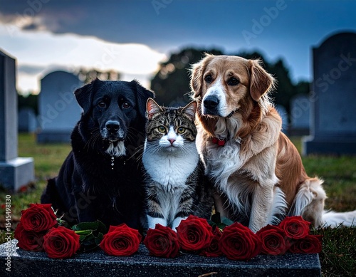 dogs  and cat funeral 