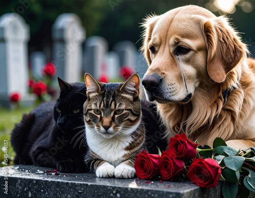 dog and cat crying
