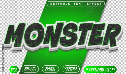  Monster Scary Creature Horror Dark Red Black Fully Editable Vector Text File