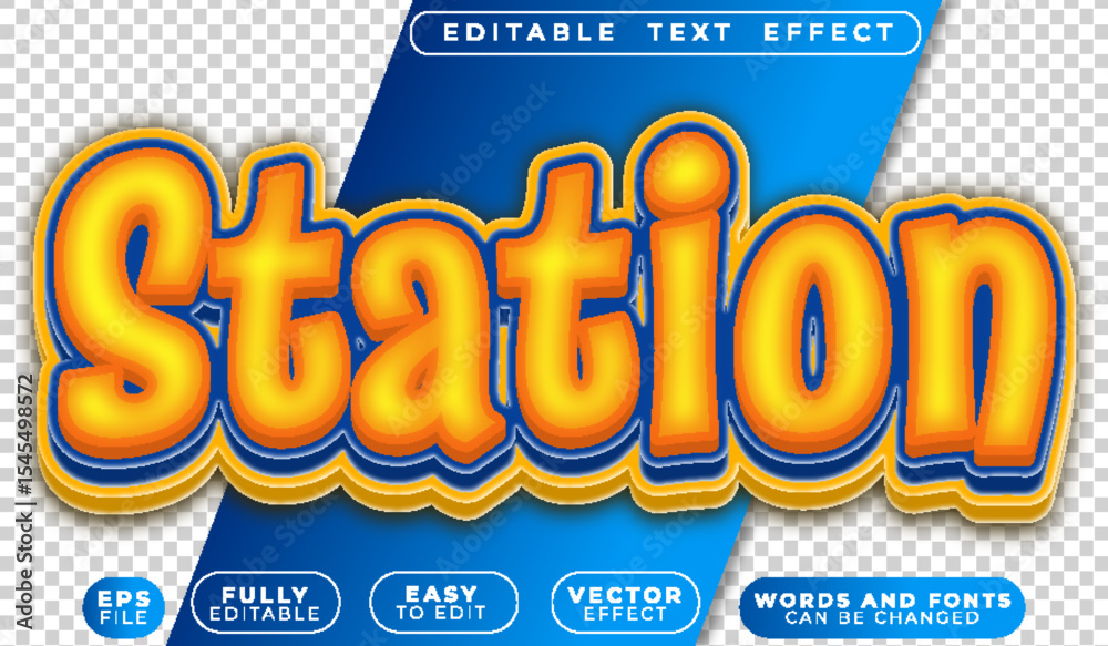 Fototapeta premium Station Graffiti Street Art Yellow Fully Editable Vector Text File