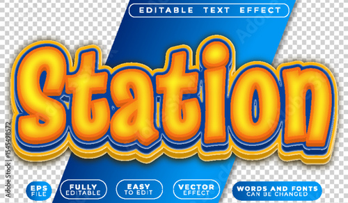 Station Graffiti Street Art Yellow Fully Editable Vector Text File