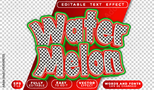 Water Melon Juice Fruit  Fully Editable Vector Text File