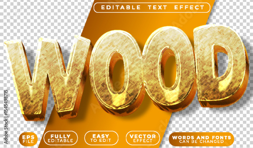 Wood Wooden Timber  Fully Editable Vector Text File