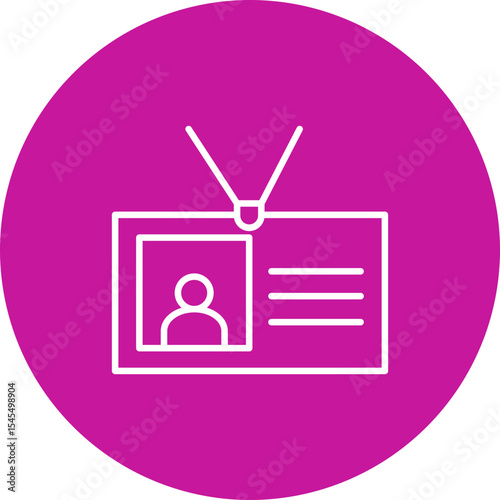 Employ Card Vector Line Pink Circle Icon Design