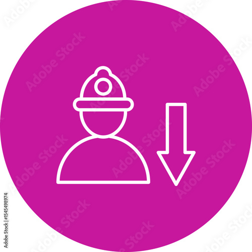 Labour Shortage Vector Line Pink Circle Icon Design