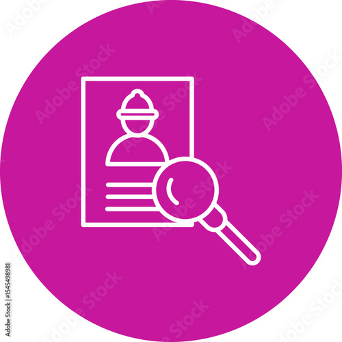 Recruitment Vector Line Pink Circle Icon Design