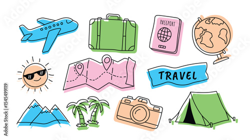 Travel Doodle Vector Set