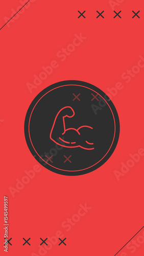 Red Minimalist Gym Center Instagram Highlight Covers for Fitness Branding

