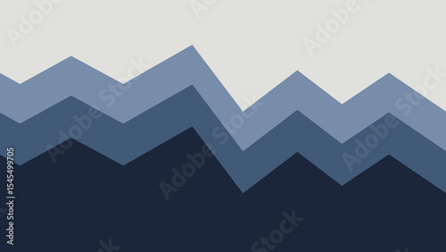 The image displays a series of zigzagging, mountain-like shapes in various blue tones against a uniform light background. High Resolution 300 DPI Wallpaper, Poster, Banner, Printing