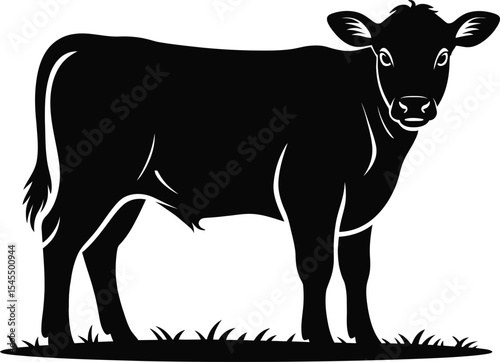Calf Silhouette Vector – Farm Animal Clipart for Agriculture and Livestock Designs