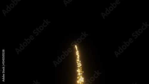 Festive golden glowing trails with sparkling particles and bokeh light effects swirling in space. Perfect for New Year 2026, Christmas, holiday events, magical themes, or luxury tech motion background