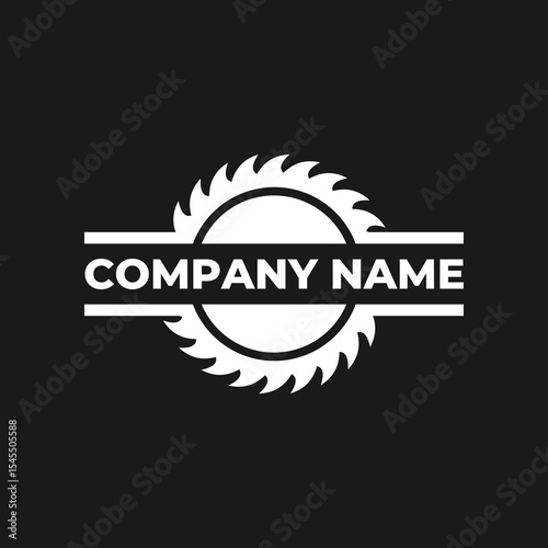saw blade logo design, symbol, icon, vector, industry, vintage, wood sawing logo, carpentry