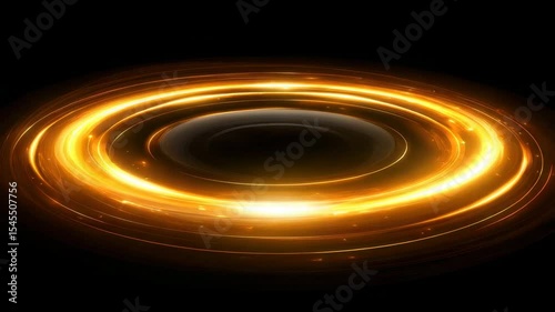 Vibrant circular light swirl with glowing orange and yellow colors.