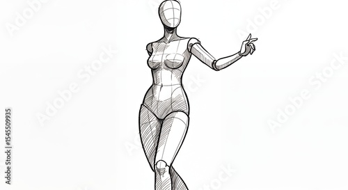 Female figure drawing illustration