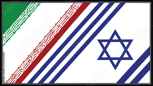 Symbolic representation of afghanistan and israel with transparency for versatile design