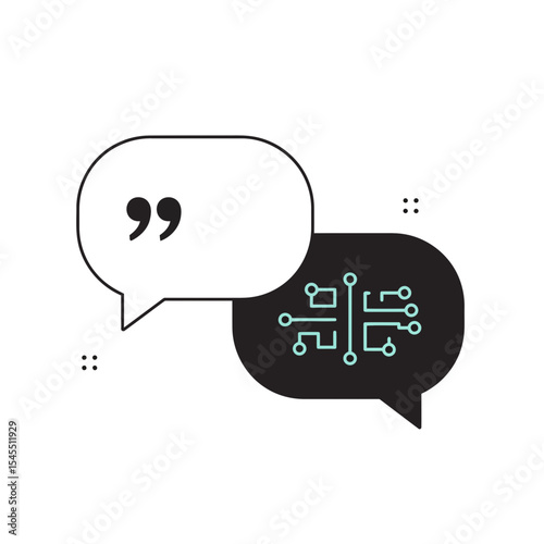 Conceptual illustration of a conversation with artificial intelligence