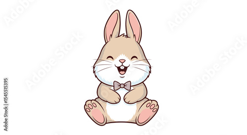 Cartoon happy rabbit illustration