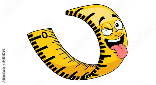 Funny measuring tape illustration