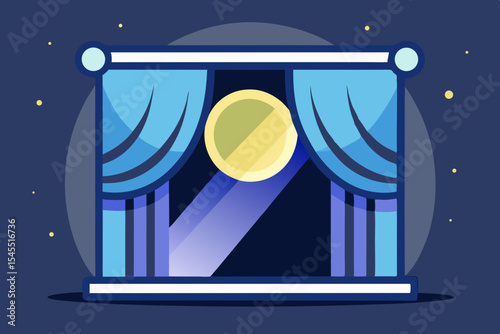 night curtains moonlight soft scene