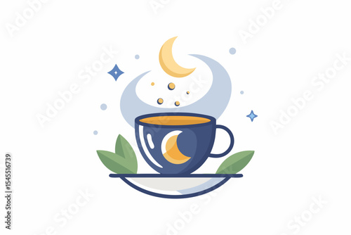 herbal tea moon steam rise